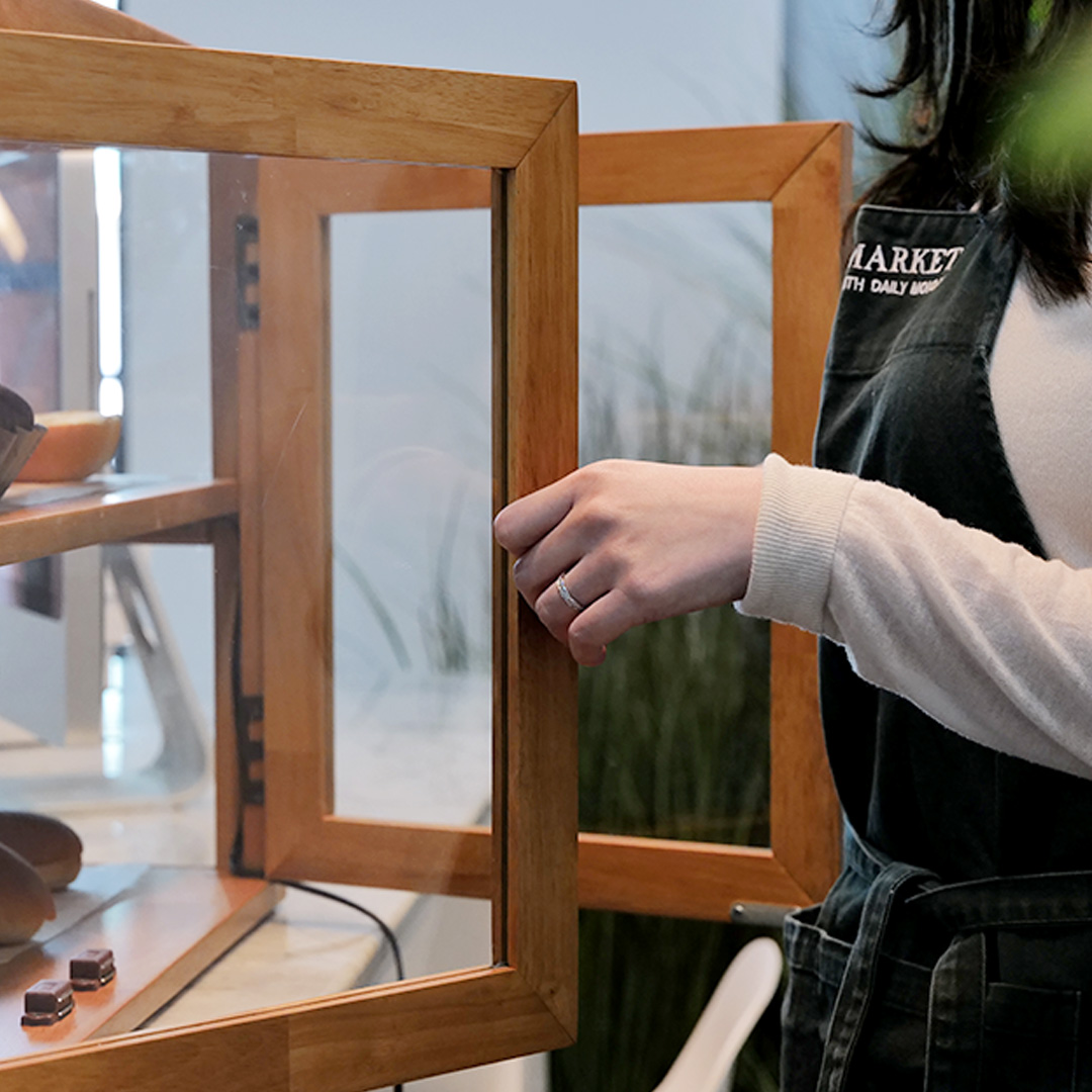 자야캠핑 오울루 베이커리 디저트 카페 1320 원목 수납장 쇼케이스 진열대 800