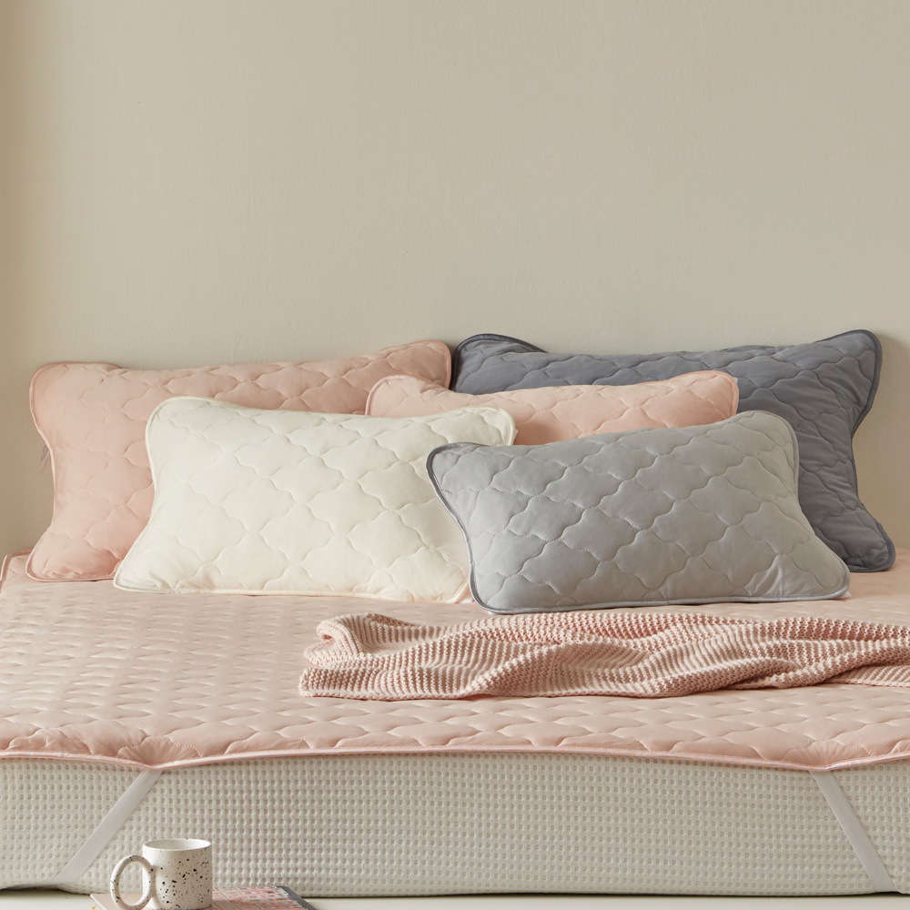 파미지오 사계절 마이크로화이버 누빔 양면패드 침대커버+베개커버