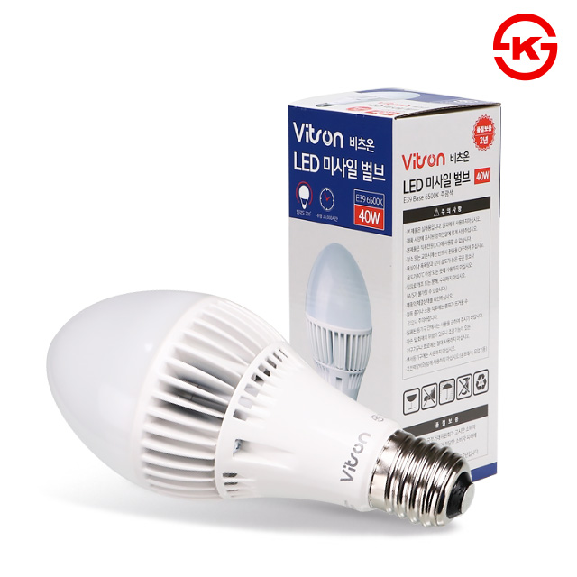 비츠온 LED 미사일 벌브 40W E39 보안등 전구 - 상세 이미지 5