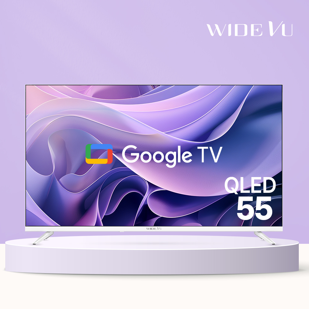 와이드뷰 QLED 139cm(55인치) UHD 4K TV 화이트색상 구글 스마트TV QWGE55UT1 스탠드설치(무료) - 상세 이미지 2