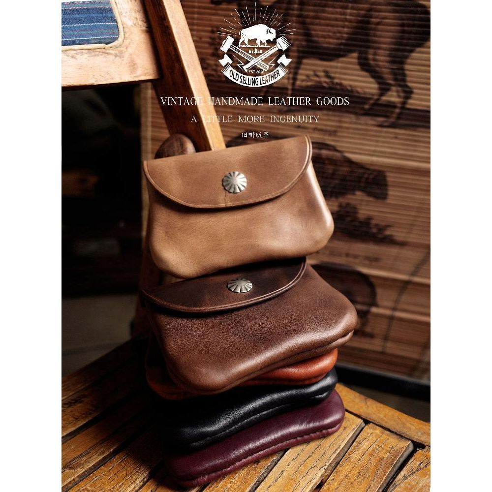 Horween 호윈 티코어 가죽 수제 미니 지갑 아메리칸 빈티지 스타일 Horweem cxl 기본 색상 - 메인 이미지