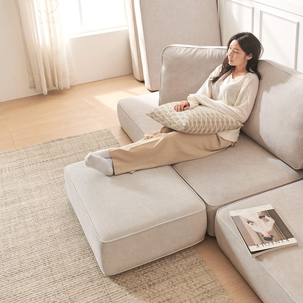 동서가구 디오넬 아쿠아 발수 패브릭 모듈형 좌식 소파 스툴 DF921868