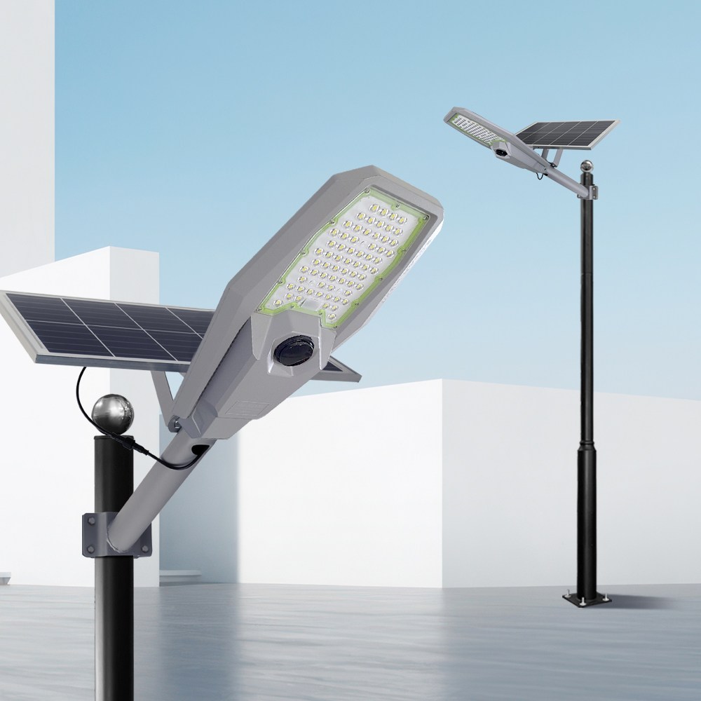 태양광 UFO센서등 벽등 태양열 가로등 LED 보안등 헤드 외등 설치 300W 기둥2.5M - 메인 이미지
