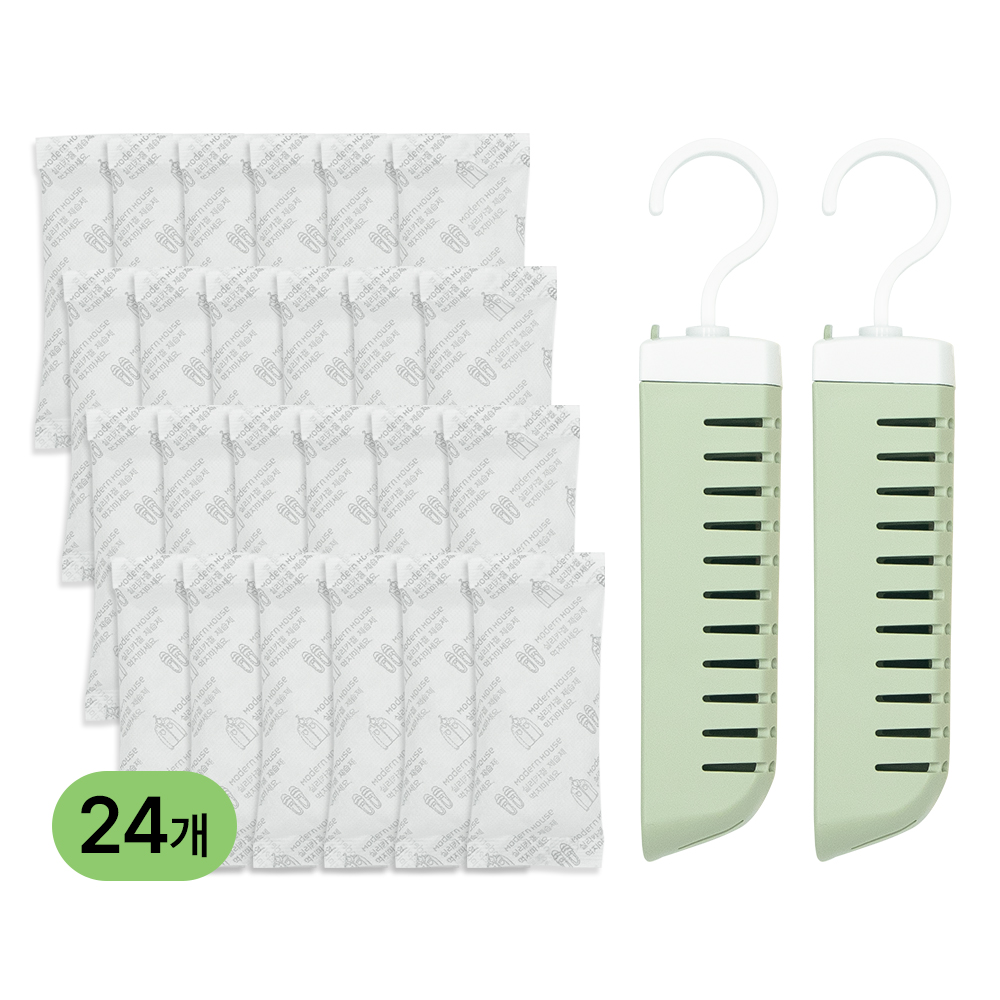 실리카겔 제습제 습기제거제 옷장 서랍장 신발장 옷걸이형 옷걸이케이스 2개, 720g, 24개 - 상품 이미지