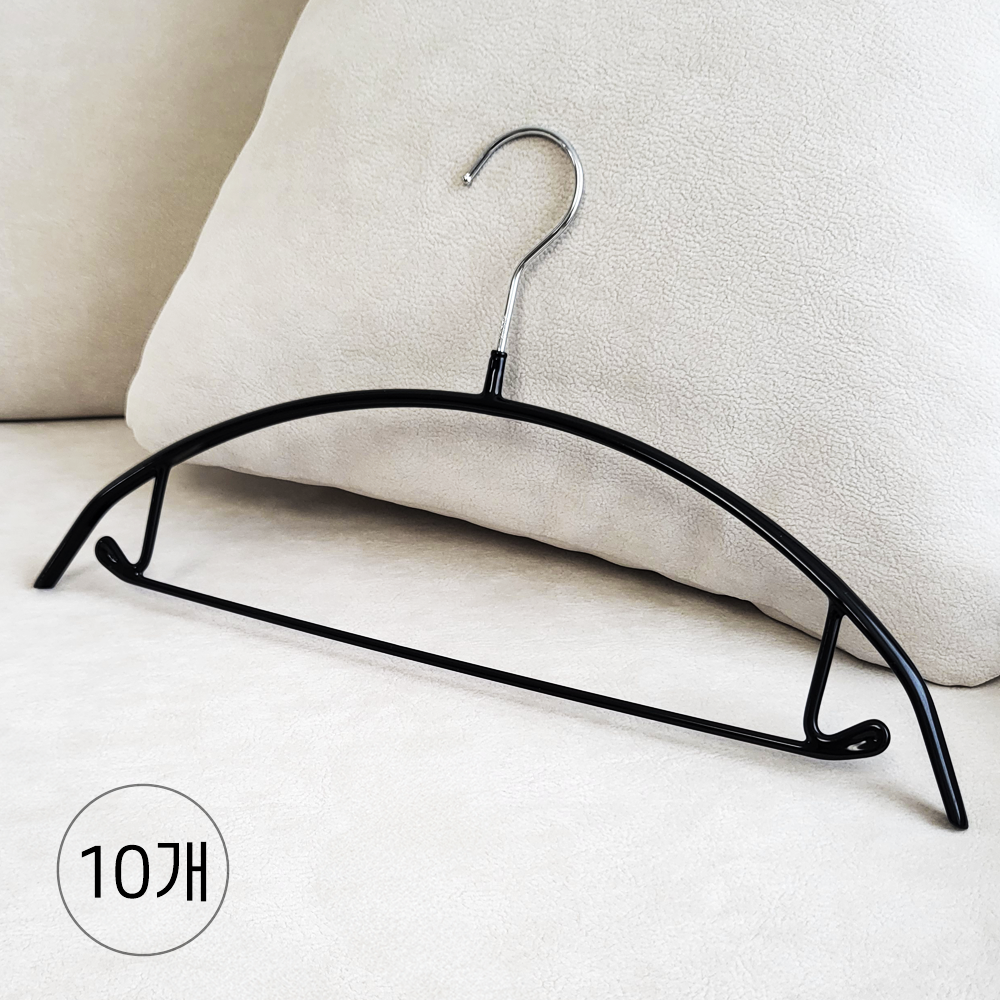 에이비박스 디자인등록 글로시 회전형 논슬립 어깨뿔방지 라운드 옷걸이 멀티 블랙, 10개