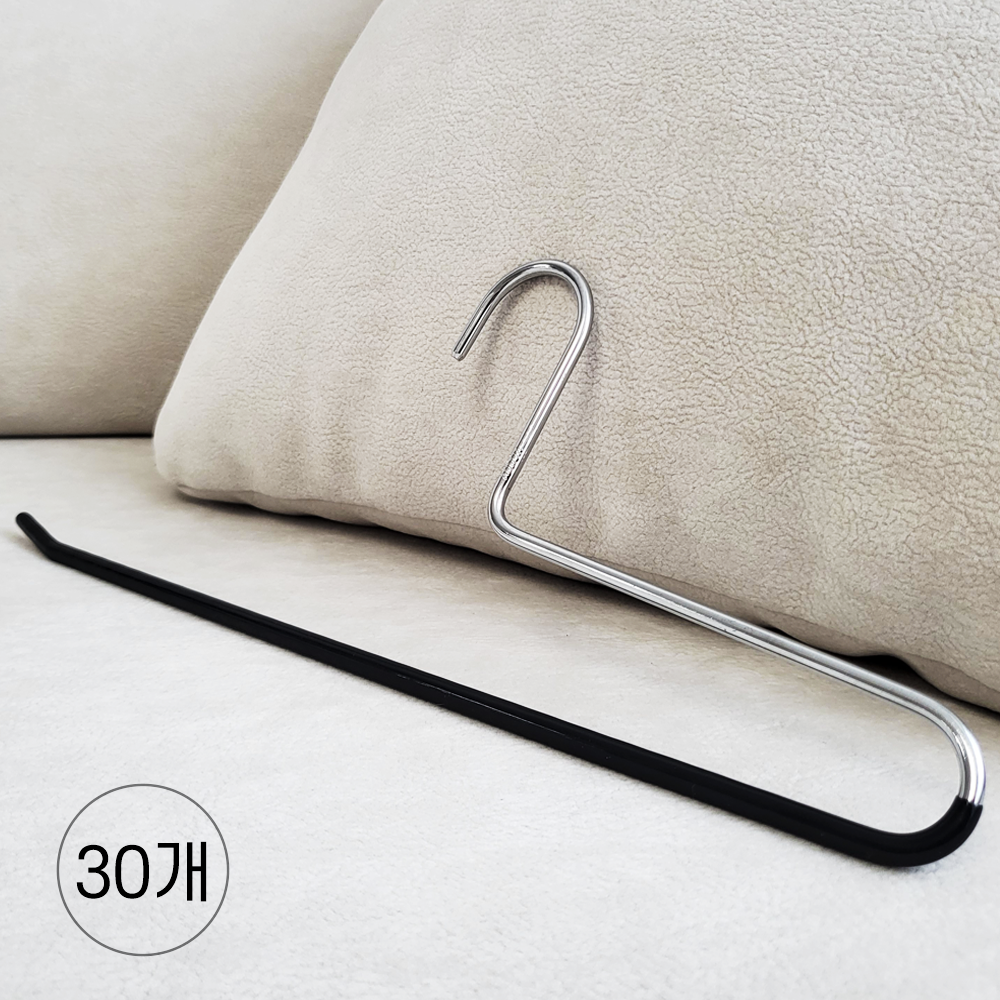 [네이버단독] 에이비박스 프리미엄 글로시 고정형 논슬립 바지걸이 치마걸이 블랙, 30개