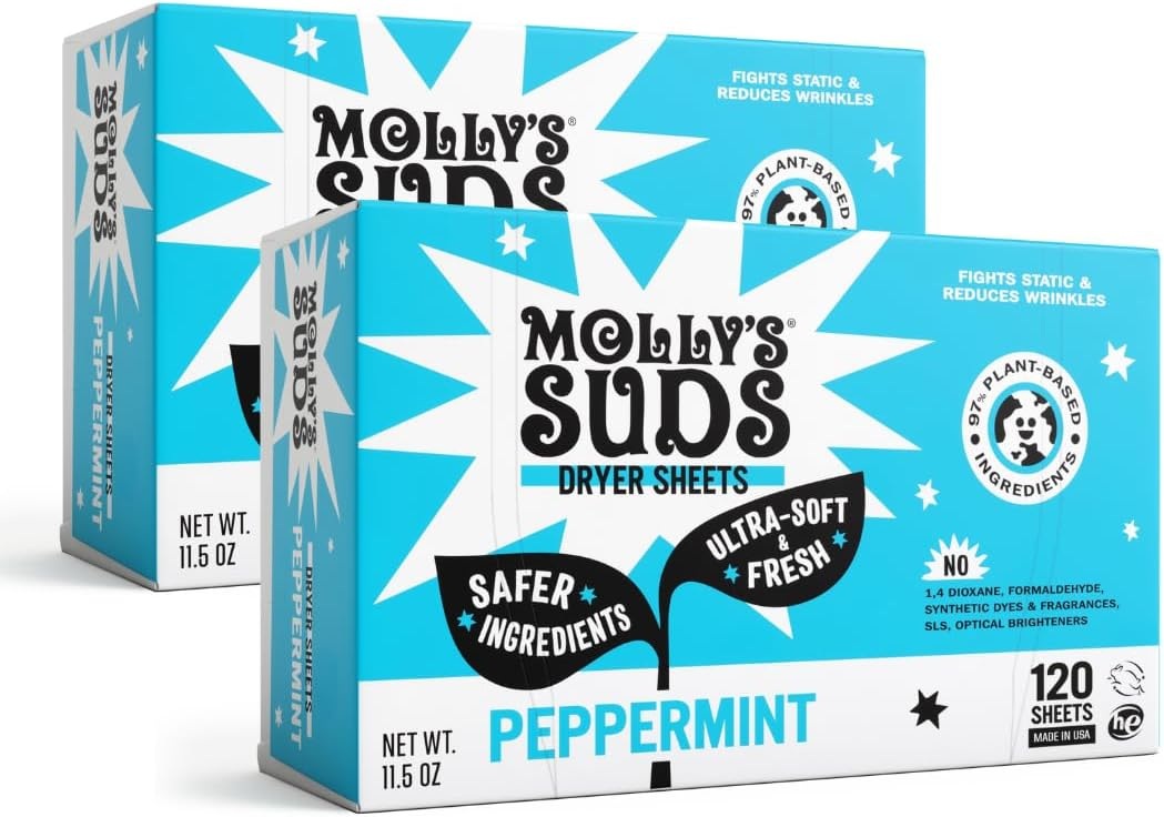 Mollys Suds 몰리스 서즈 세탁보조제 시트 120매 페퍼민트  120매 - 상품 이미지