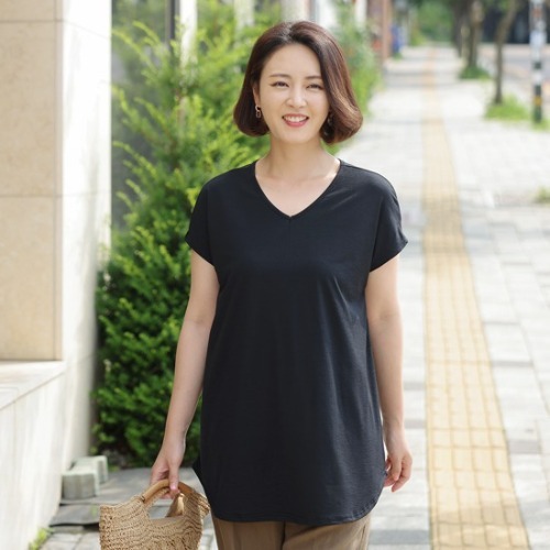 엄마옷 조이마담 T50598 쿨 가오리 티셔츠 중년여성의류 - 상품 이미지