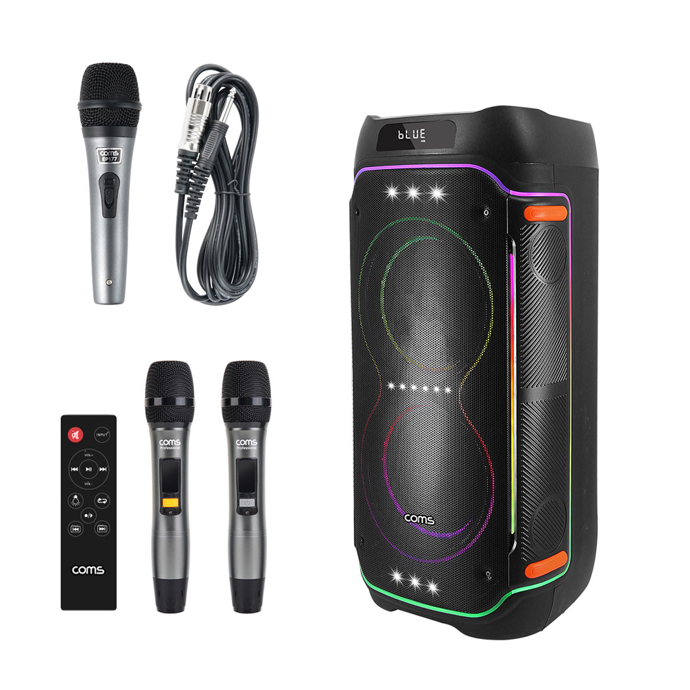 블루투스 무선마이크 이동식 스피커 KY8100S2 800스피커+무선2개+유선1개 - 메인 이미지