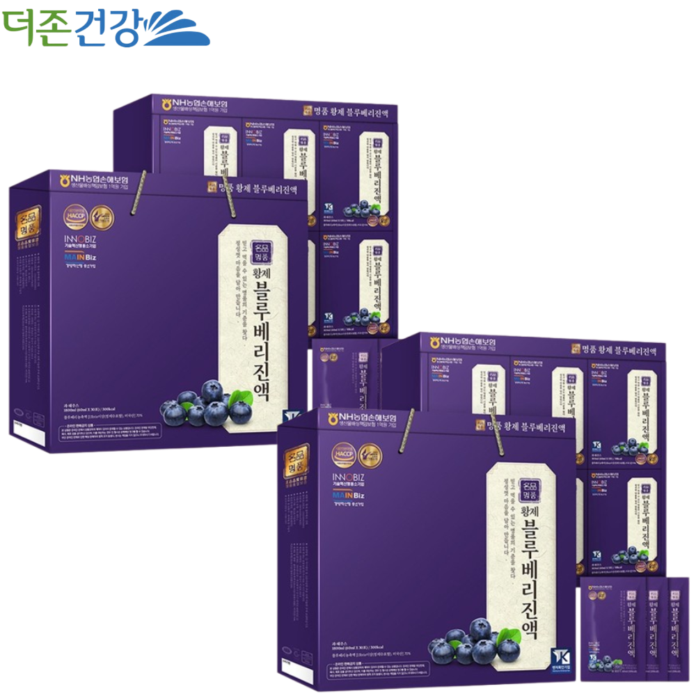 더존건강 프리미엄 블루베리 진액 즙 60ml 30포 2박스 미국산 blueberry 농축액 - 메인 이미지