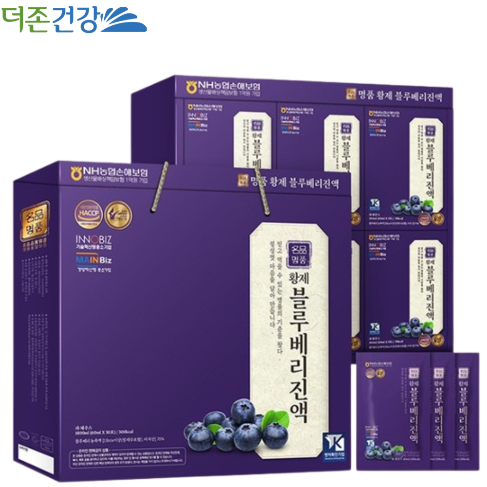 더존건강 프리미엄 블루베리 진액 즙 60ml 30포 1박스 미국산 blueberry 농축액 - 메인 이미지