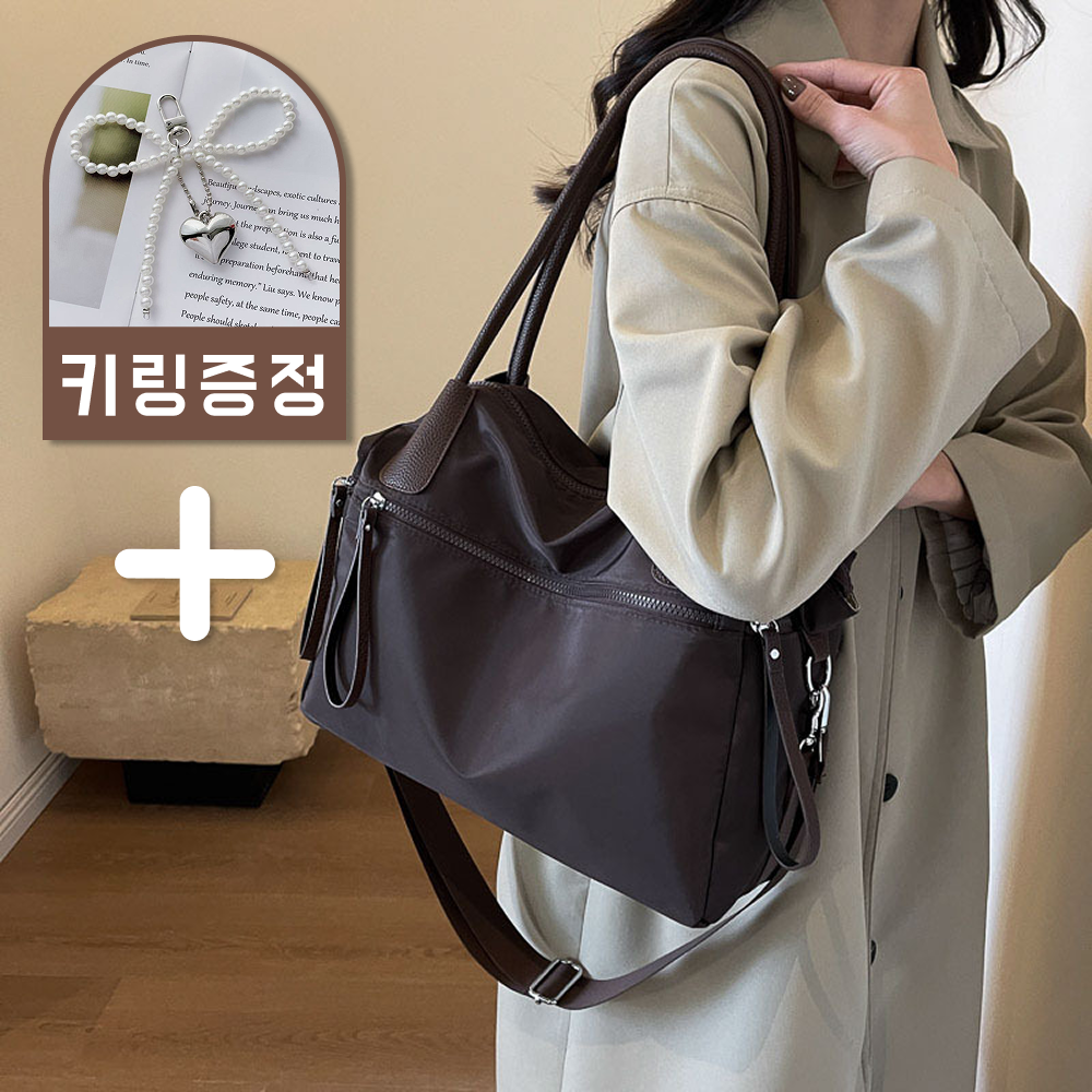 보부상가방 나일론 빅사이즈 쇼퍼백 기저귀 아이패드 숄더백 - 상품 이미지
