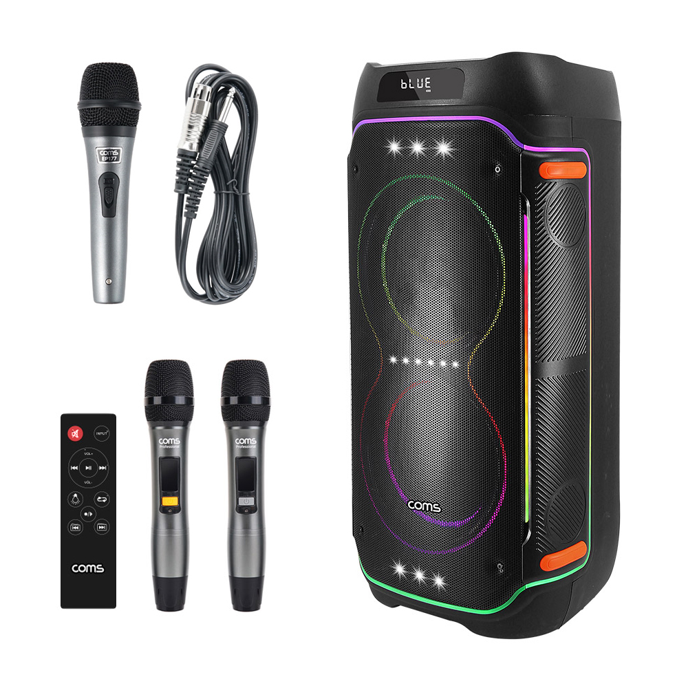 블루투스 무선마이크 이동식 스피커 KY8100S6 1000스피커+무선2개+유선1개 - 메인 이미지