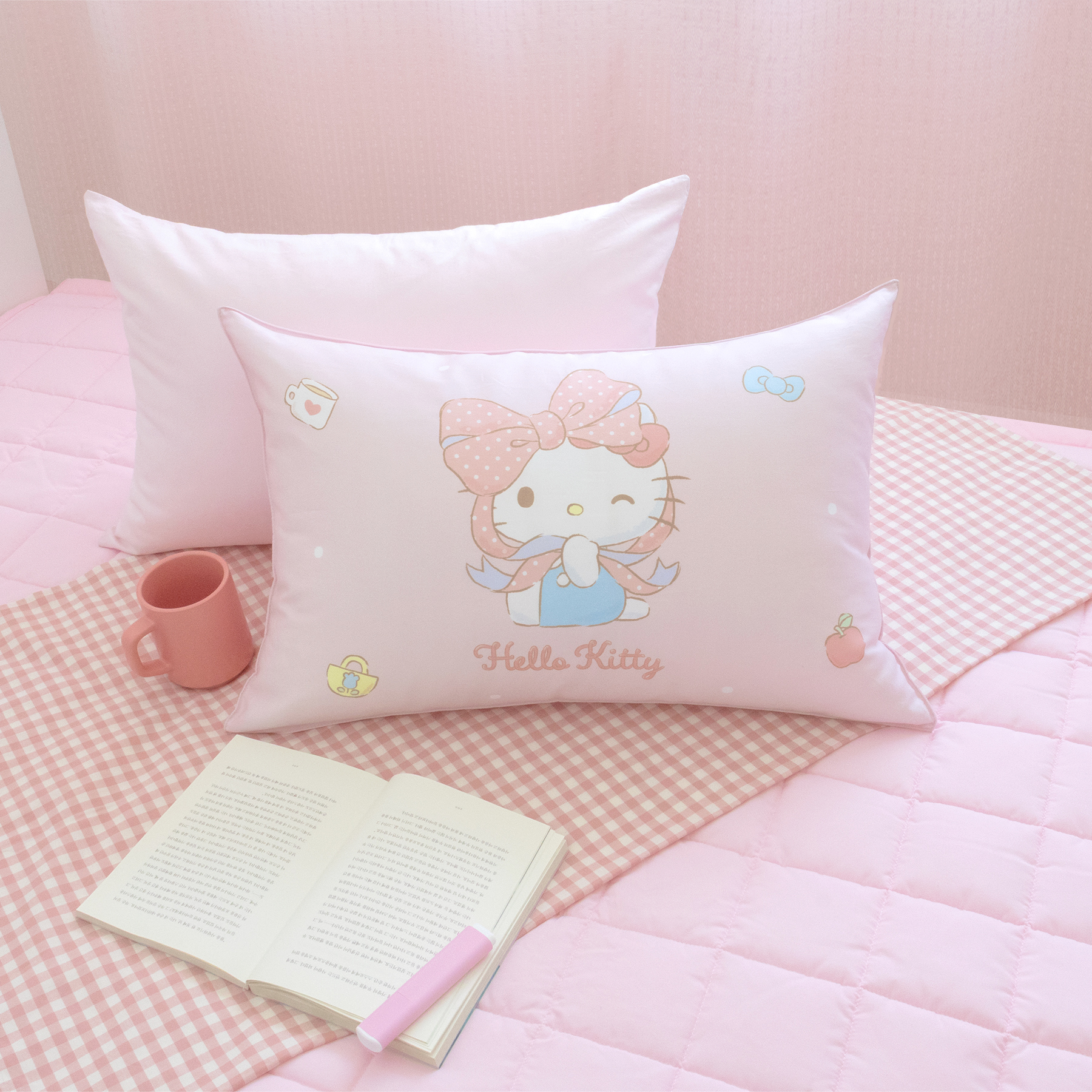산리오 캐릭터즈 베개 빅리본 헬로키티, 60x40cm