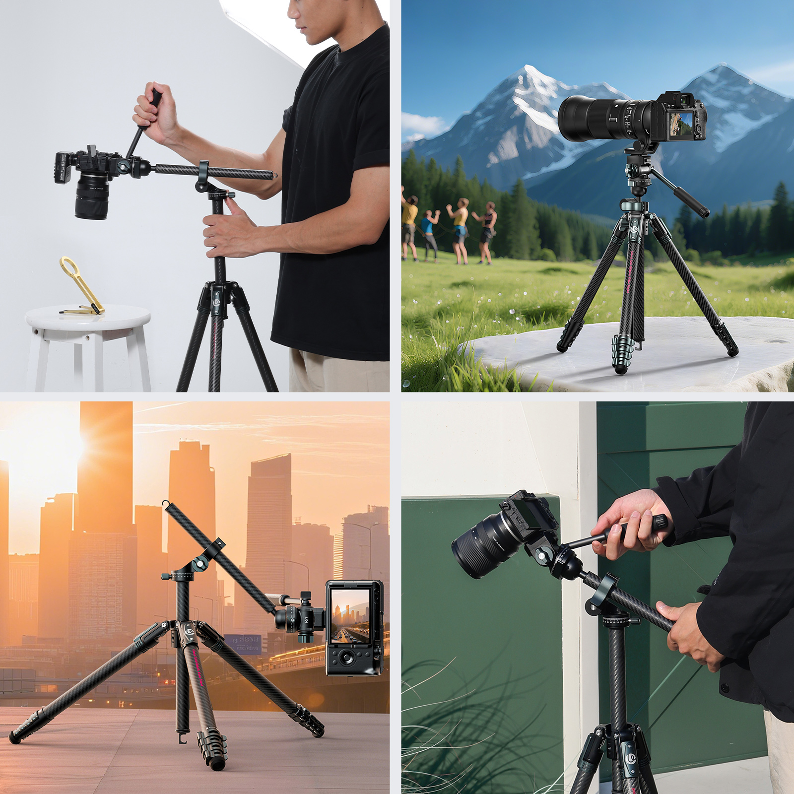 울란지 JJ06 Glide-Go 카본 볼헤드 삼각대 F38 호환 플레이트 최대184cm 이미지 7