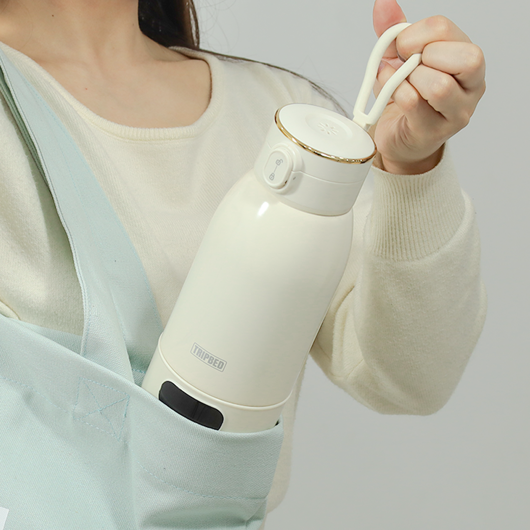 [100도가열] 휴대용분유포트 히팅텀블러 여행용 무선 전기포트