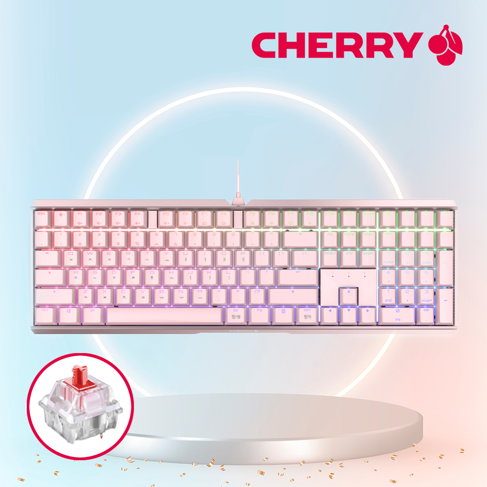 [국내정발] 체리 MX BOARD 3.0S MX2A RGB 기계식 유선 키보드 핑크 적축 - 상품 이미지