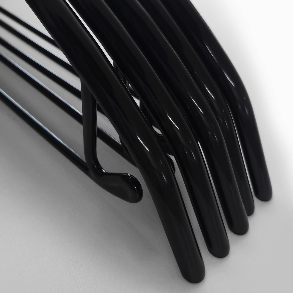 [단독] 에이비박스 디자인등록 글로시 회전형 논슬립 어깨뿔방지 라운드 옷걸이 멀티 블랙, 30개