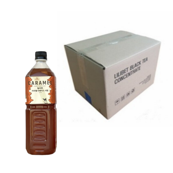 릴리벳 카라멜 시럽 1200g 20병 대량구매 티베이스 카페시럽 라떼 마끼아또 홈카페 커피 - 상품 이미지