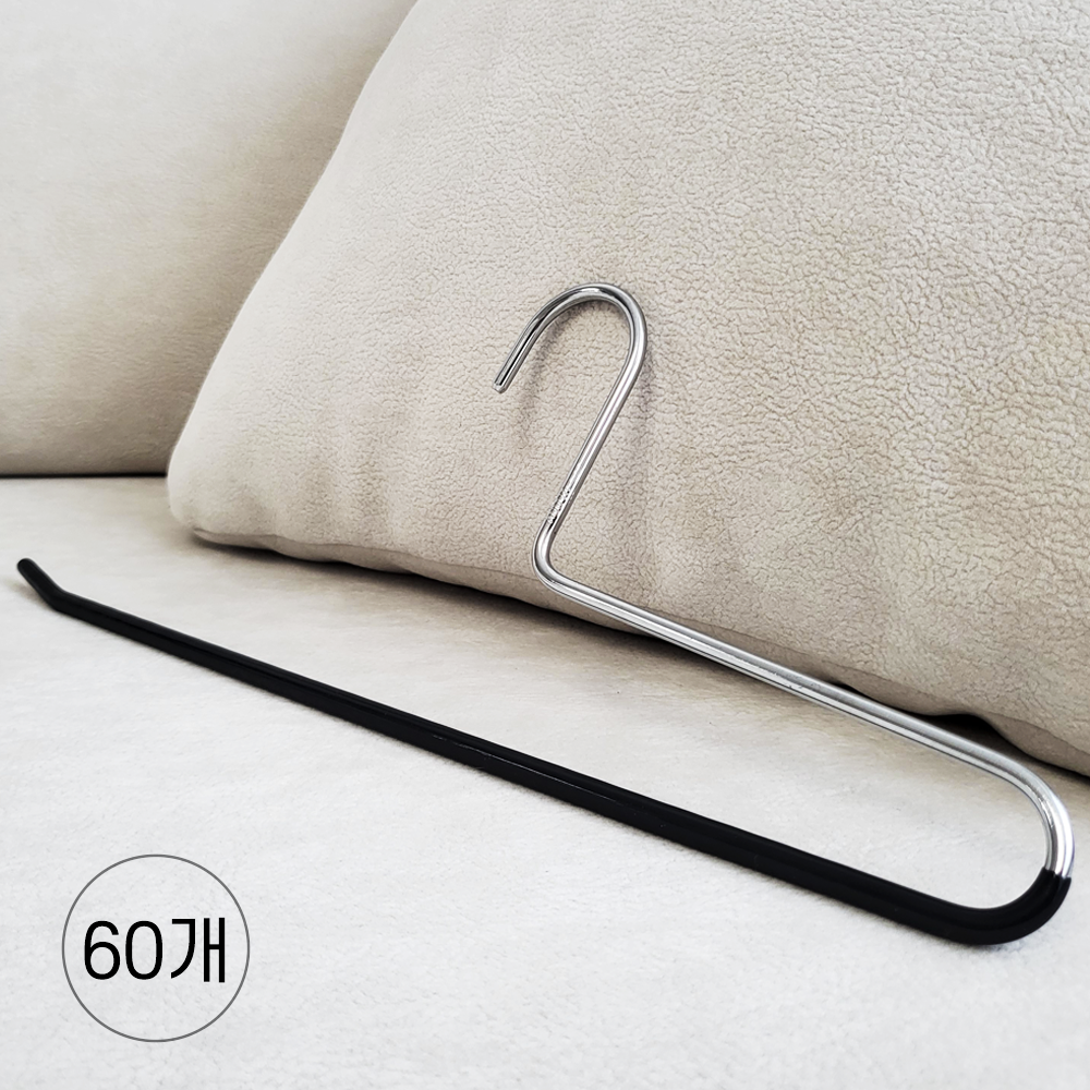 에이비박스 프리미엄 글로시 고정형 논슬립 바지걸이 치마걸이 블랙, 60개