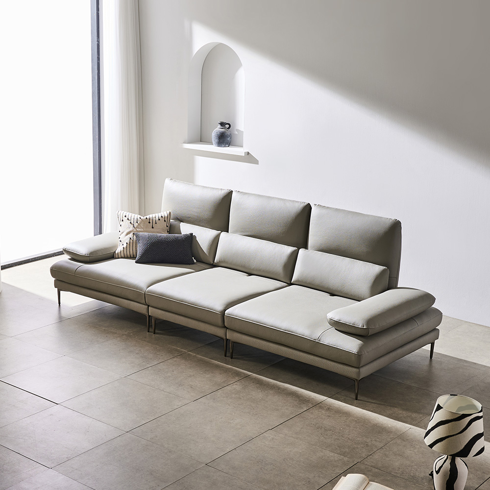 쉐우드가구 아소르 이태리 천연통가죽 기능성 스윙 소파 3.5인용 / 국내제조