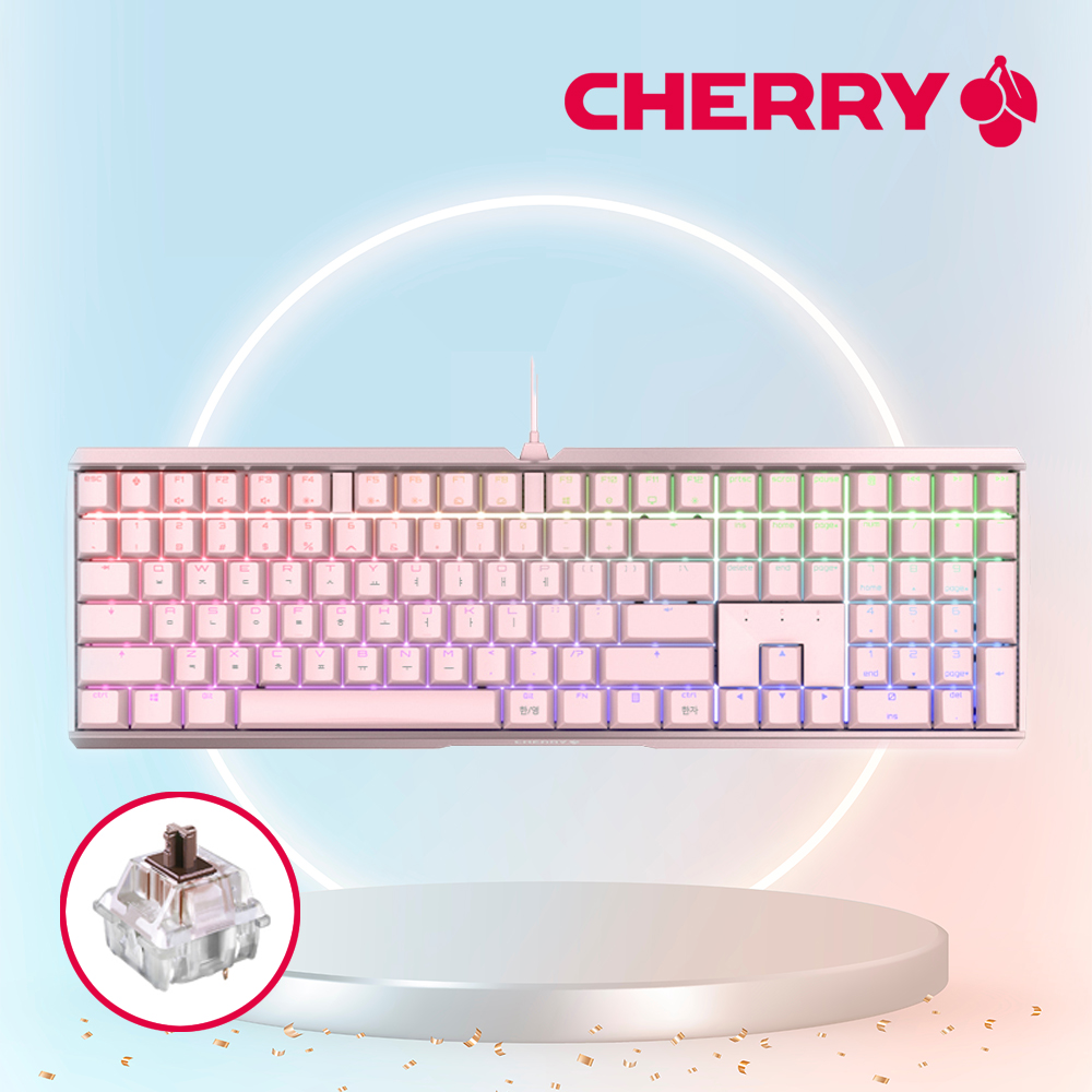 [국내정발] 체리 MX BOARD 3.0S MX2A RGB 기계식 유선 키보드 핑크 갈축 - 상품 이미지