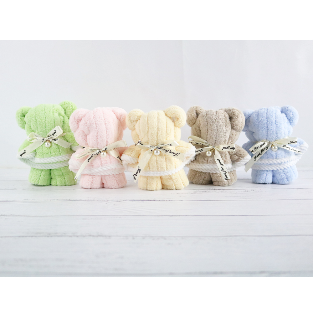 니즈엘 곰 토끼 고리 수건 어린이집 선물 답례품 구디백 엘로우손잡이상자, 도톰토끼 5세트 - 상세 이미지 2