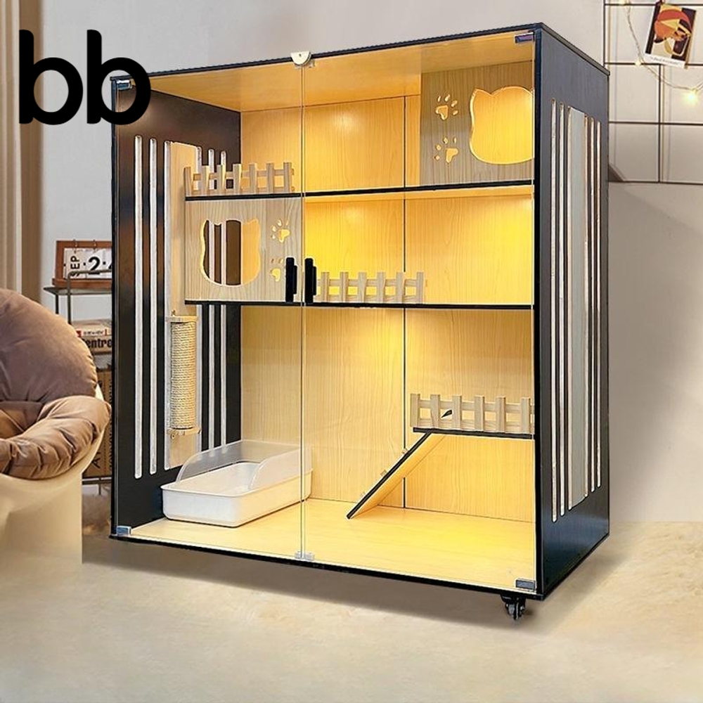 다람쥐 사육장 슈가글라이더 대형 친칠라케이지 놀이터 집 소동물 하늘 A 60x60x120 - 상세 이미지 3