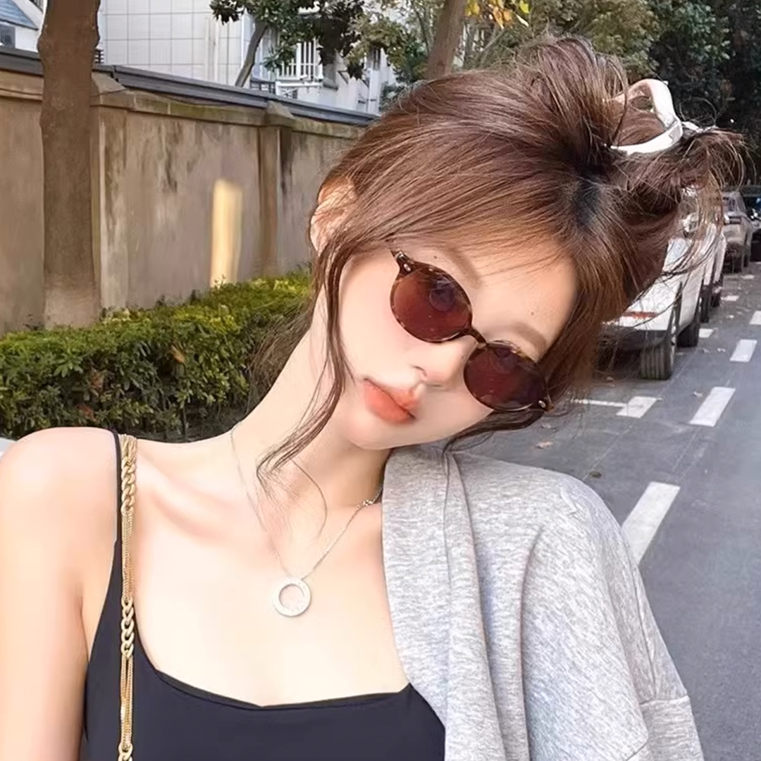 LICOV 틴트 레오파드 캣츠아이 자외선차단 오벌형 긱시크 선글라스 이미지 7