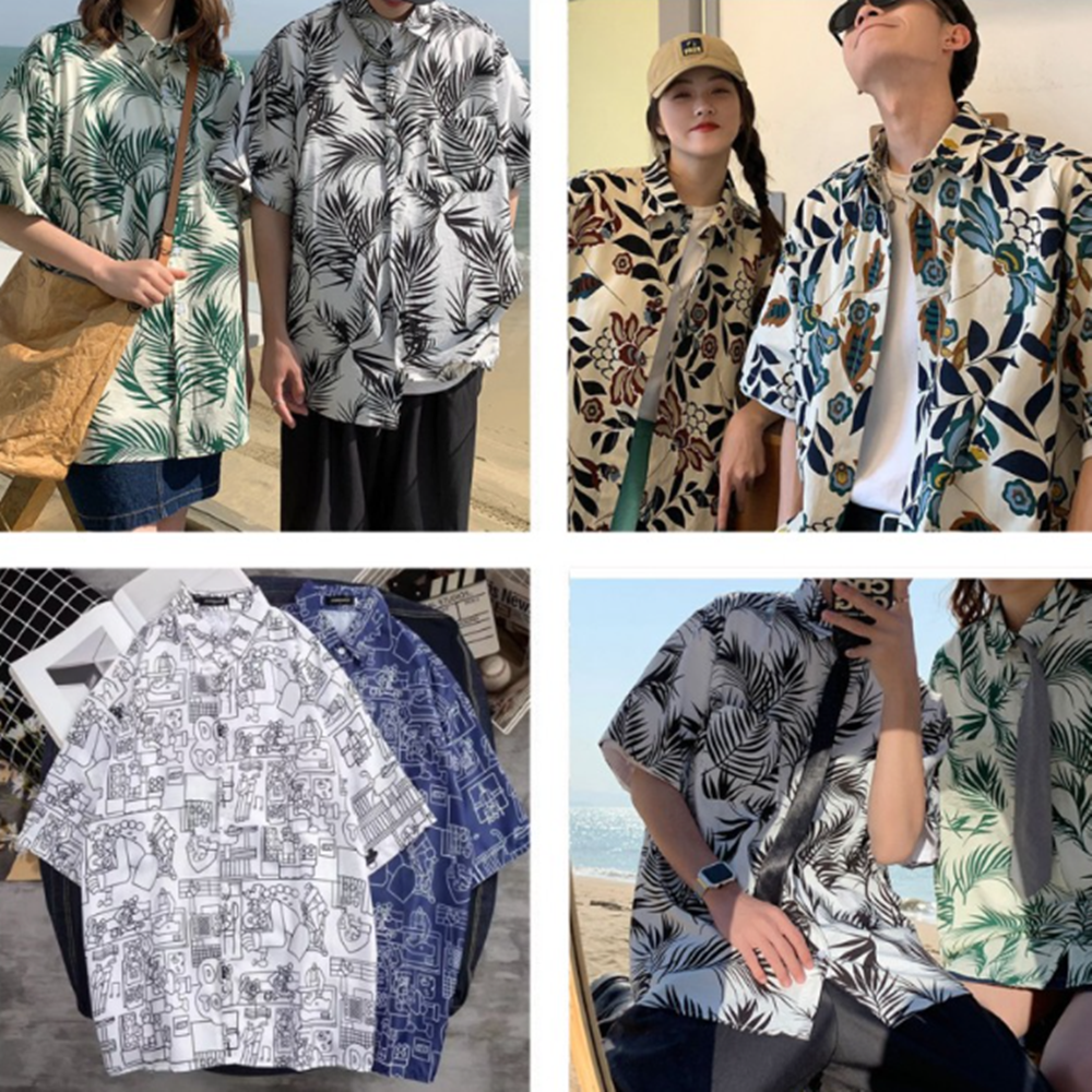 하와이안셔츠 반팔 남자 여자 커플 셔츠 꽃남방 여름 휴가 동남아 휴가룩 하와이언