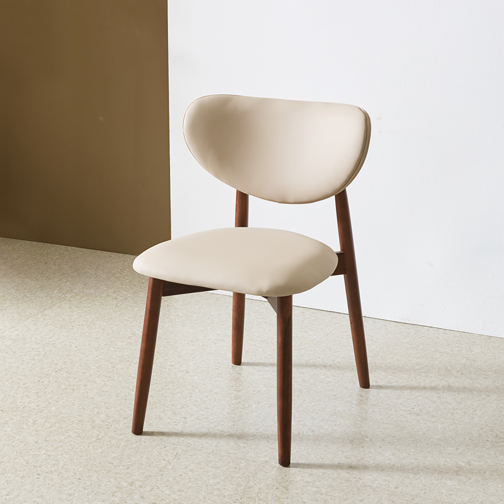 스코나 메릴본 원목 실리콘레더 가죽 식탁 의자