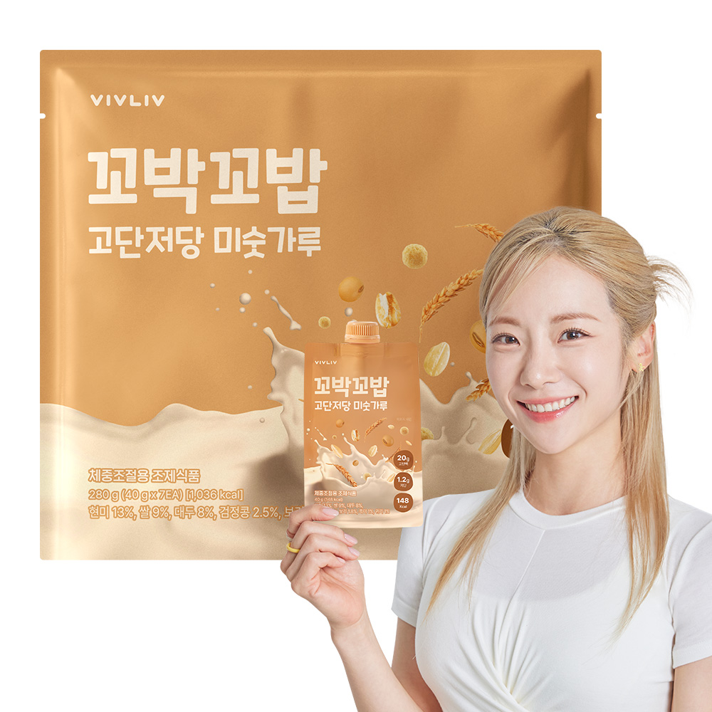 심으뜸 꼬박꼬밥 고단저당 단백질 쉐이크 1세트 미숫가루맛, 40g, 7개 제품 이미지