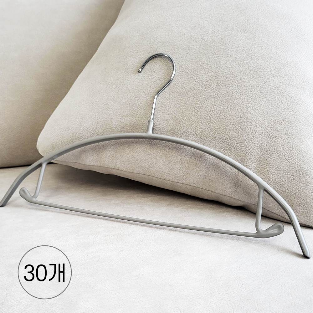 [네이버단독] 에이비박스 디자인등록 시그니쳐 마뜨 회전형 논슬립 라운드 옷걸이 멀티 그레이, 30개