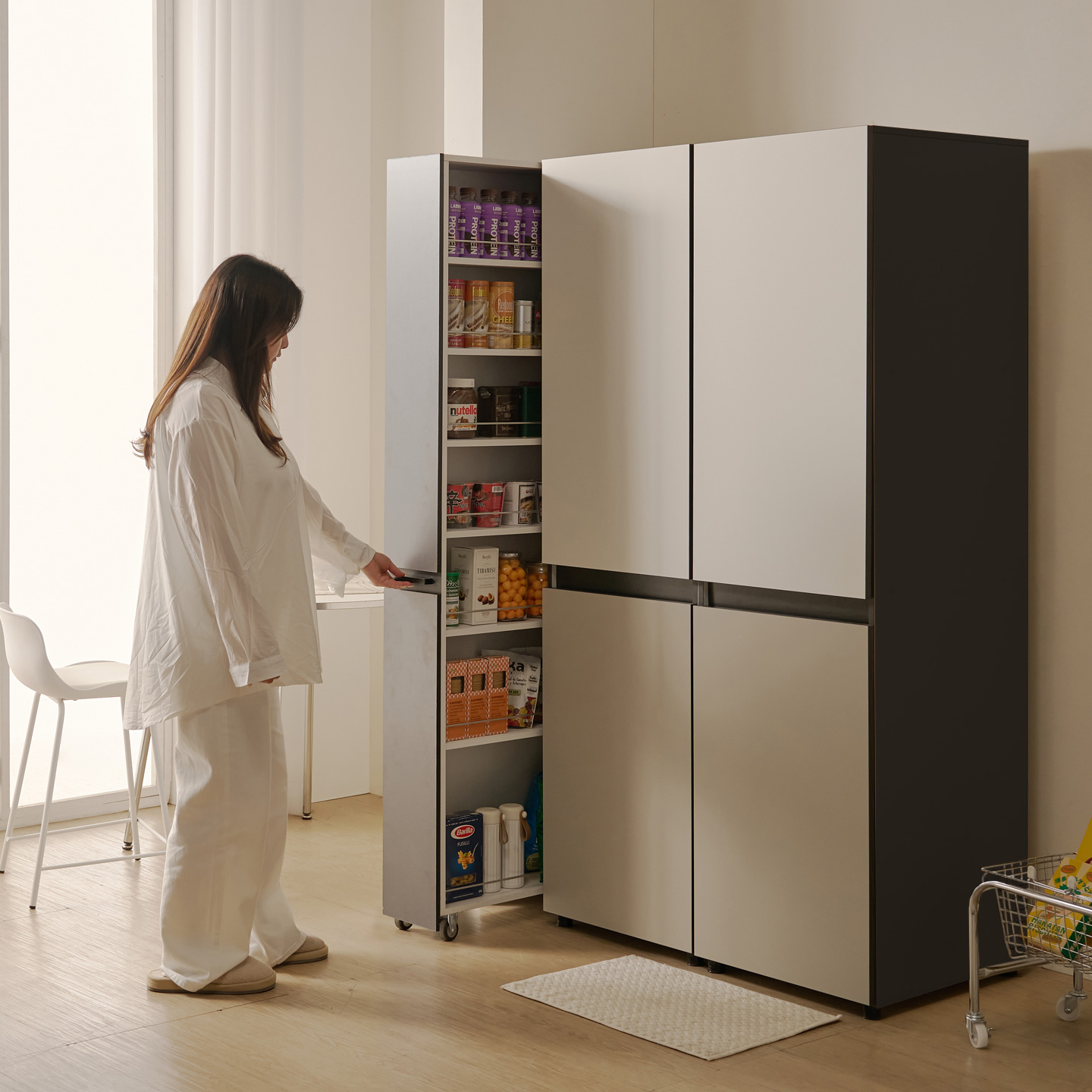 해피아이 컨실 냉장고 틈새수납장 틈새장 대형 160