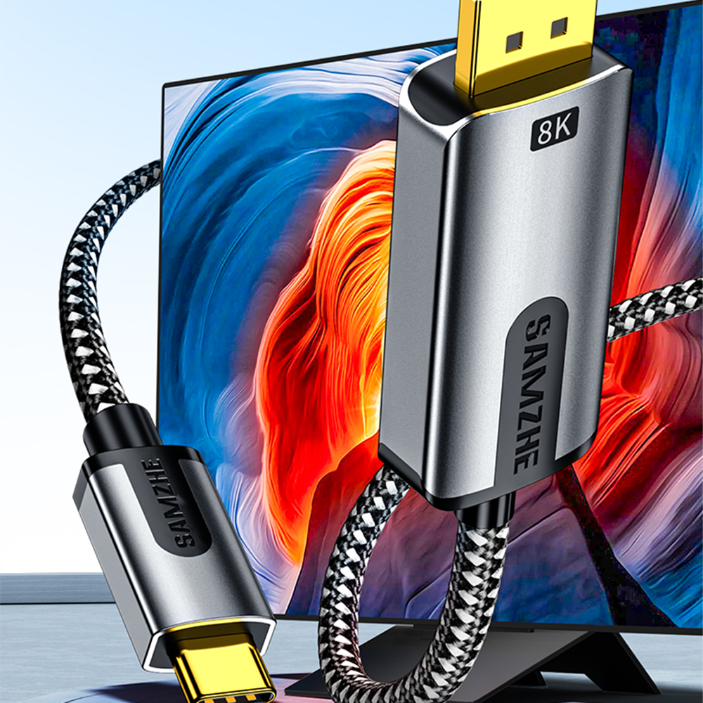 삼지 프리미엄 8K 60Hz C타입 to DP 미러링 케이블 POCP 2m, 1개 - 상세 이미지 2