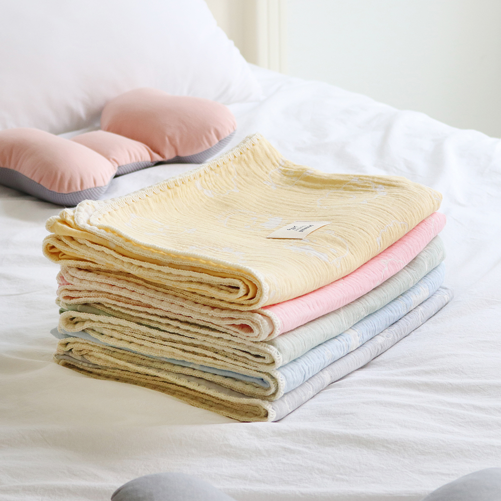 피넛버터젤리 캐릭터 모달 아기 거즈 블랭킷 애착이불 낮잠이불 유모차 유아 담요 M