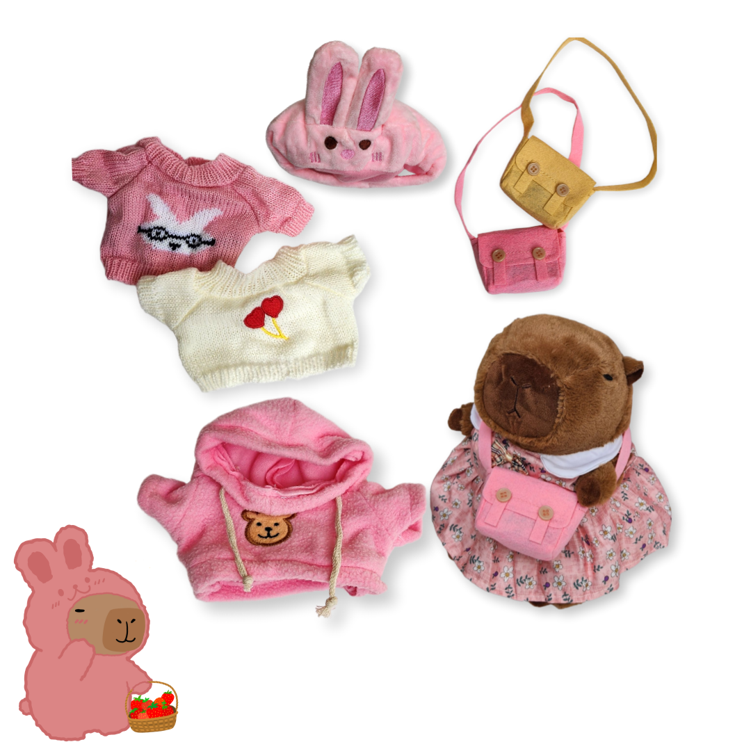 땡큐베리메르시 카피바라 인형놀이세트 인형옷 패션 악세사리 굿즈 선물 - 상품 이미지