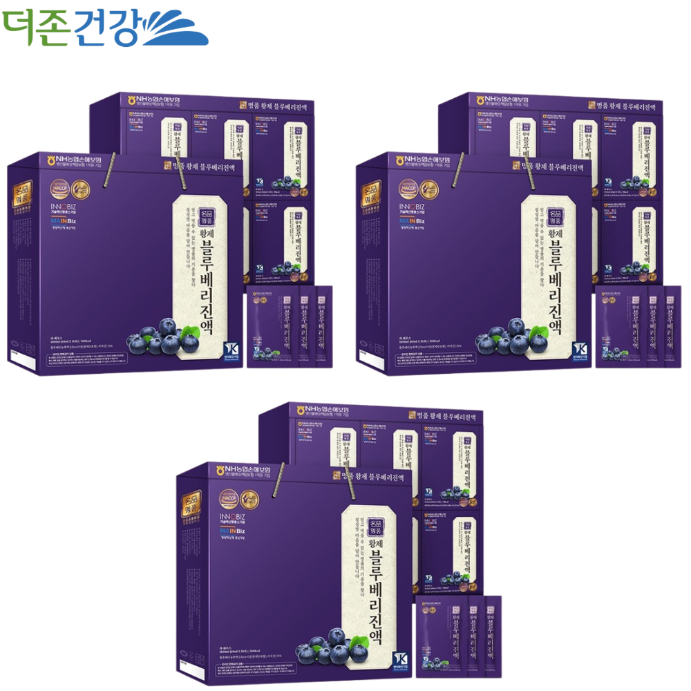 더존건강 프리미엄 블루베리 진액 즙 60ml 30포 3박스 미국산 blueberry 농축액 - 메인 이미지