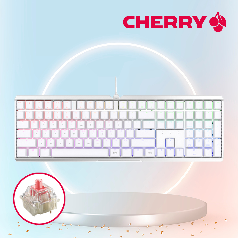 [국내정발] 체리 MX BOARD 3.0S MX2A RGB 기계식 유선 키보드 화이트 저소음적축 - 상품 이미지