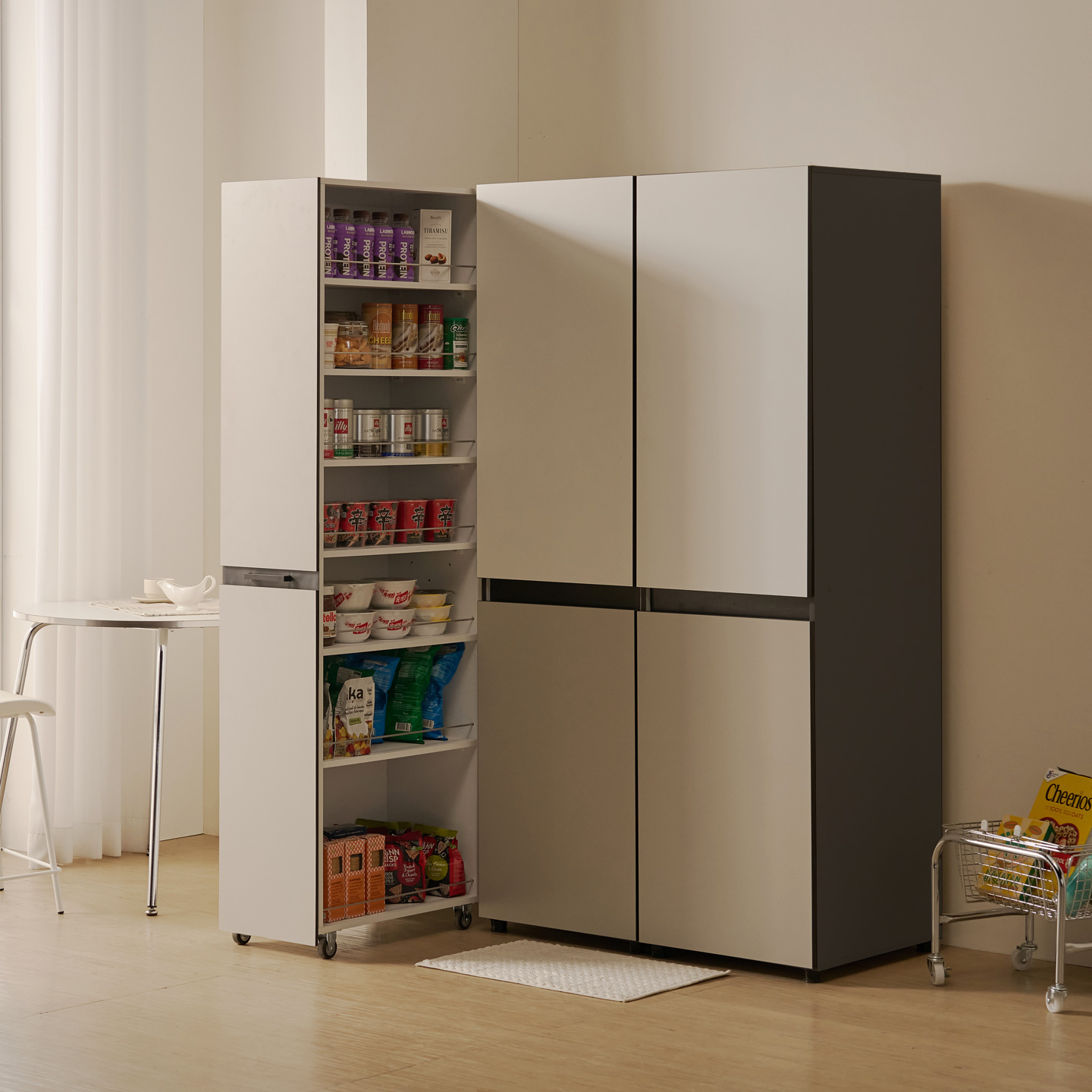 해피아이 컨실 냉장고 틈새수납장 틈새장 대형 160