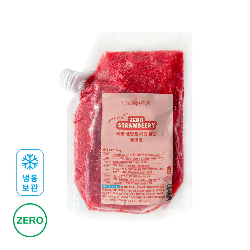 [냉동] 서울팩토리 제로 설향을 가득 담은 딸기청 1kg 딸기라떼 - 상세 이미지 2