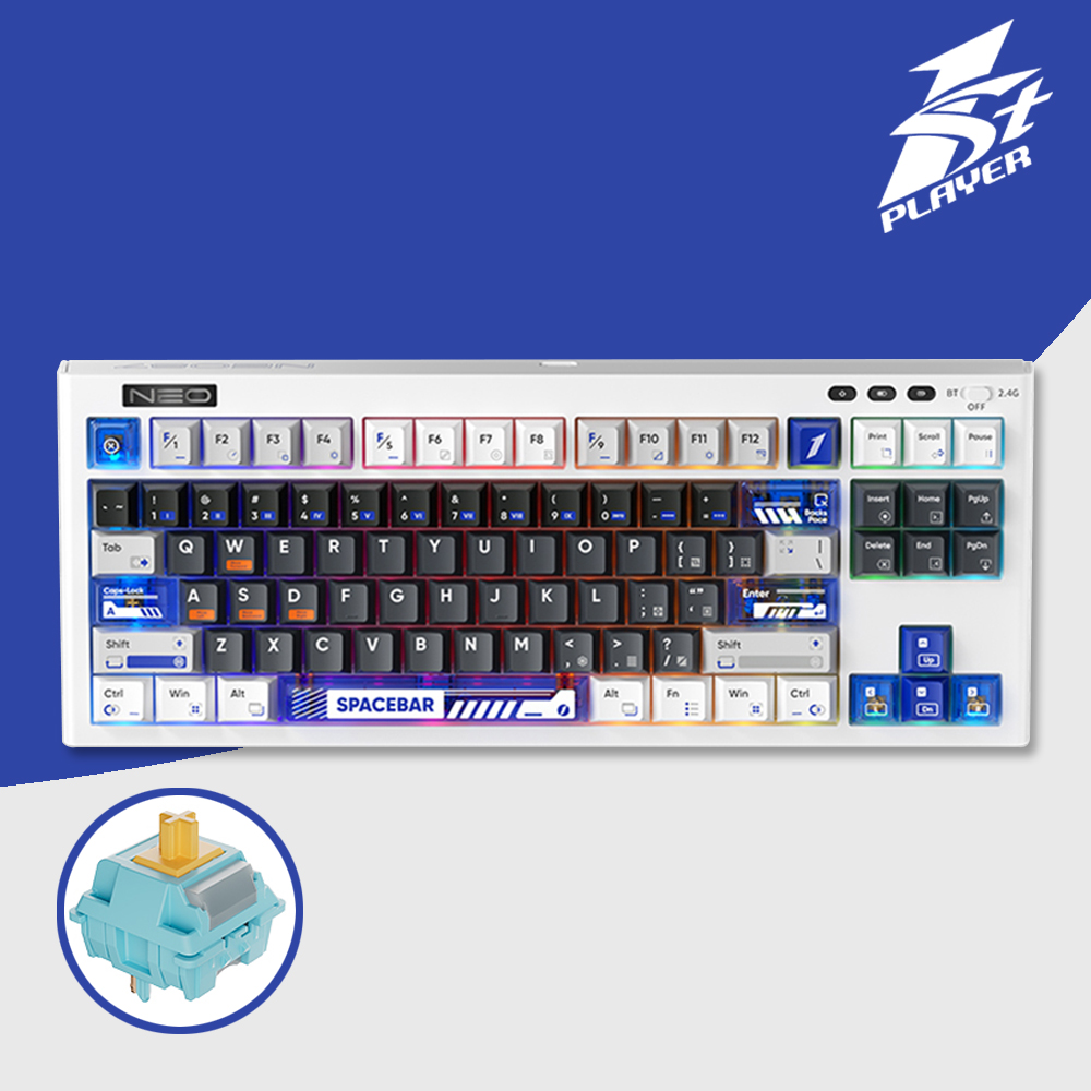 1stPlayer NEO87 텐키리스 무선키보드 스텔라, 젤라토축, 45g - 메인 이미지