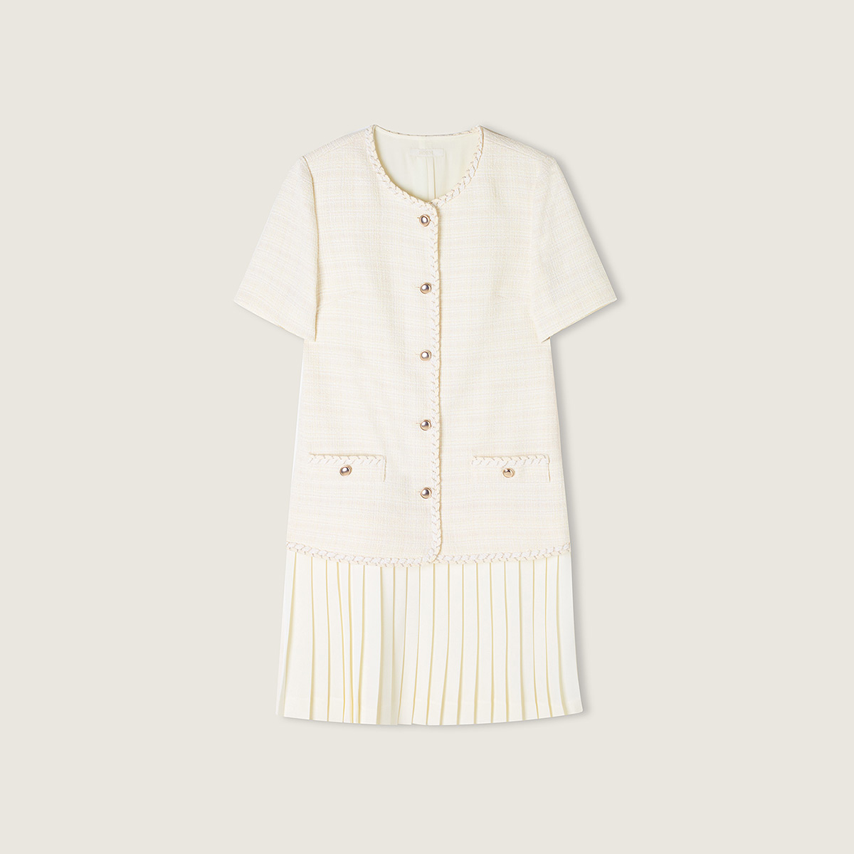 로엠 트위드 2in1 미니 플리츠 원피스 RMOWF37S11