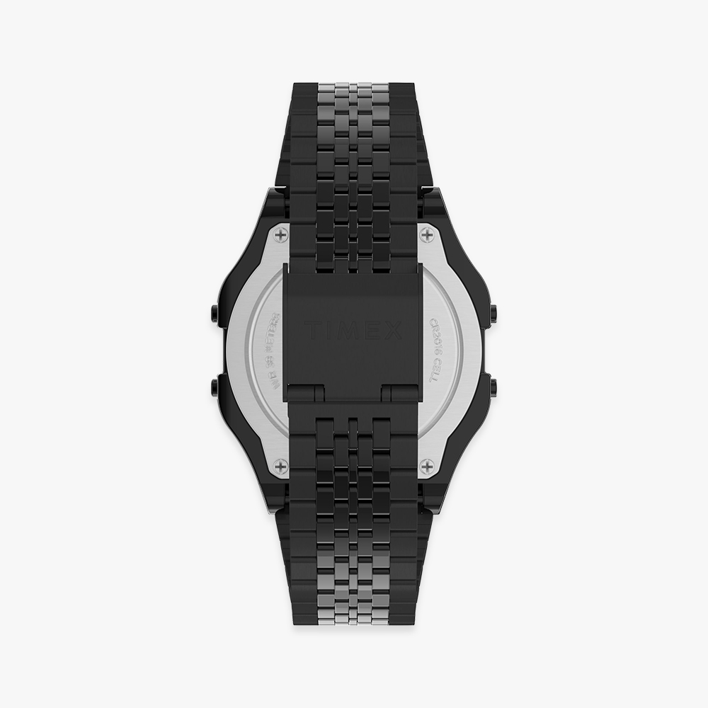 타이맥스 T80 스테인리스 스틸 남녀공용 디지털 전자시계 블랙
