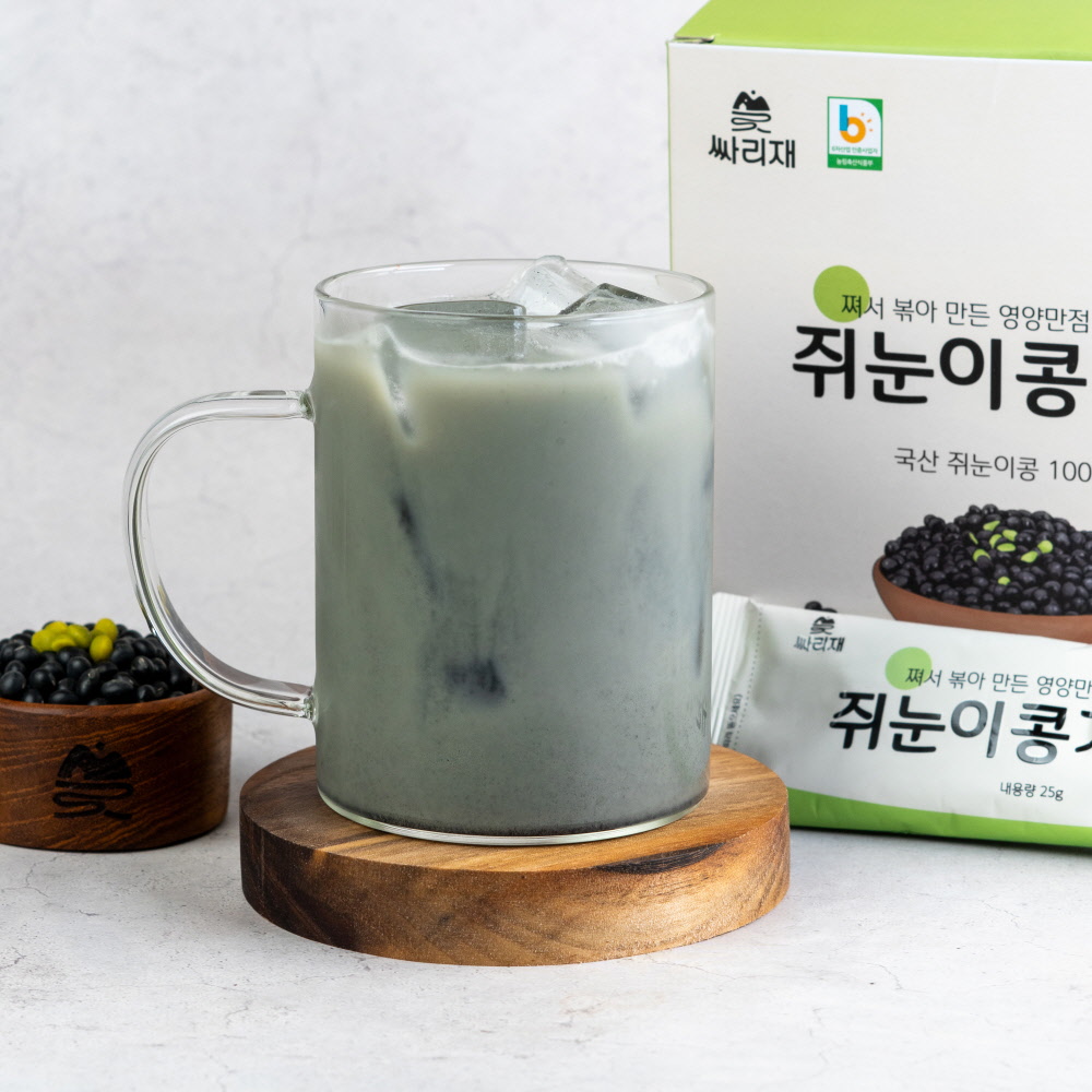 싸리재 선식 [ 국산 쥐눈이 콩가루 25g 20봉 ] 볶은 약콩 분말 검은콩가루 미숫가루 - 상세 이미지 4