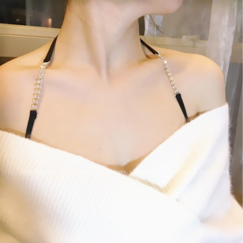 큐빅 패션 브라끈 스트랩 홀터 넥 속옷 줄 브래지어 어깨끈 고정 악세사리 - 상세 이미지 3