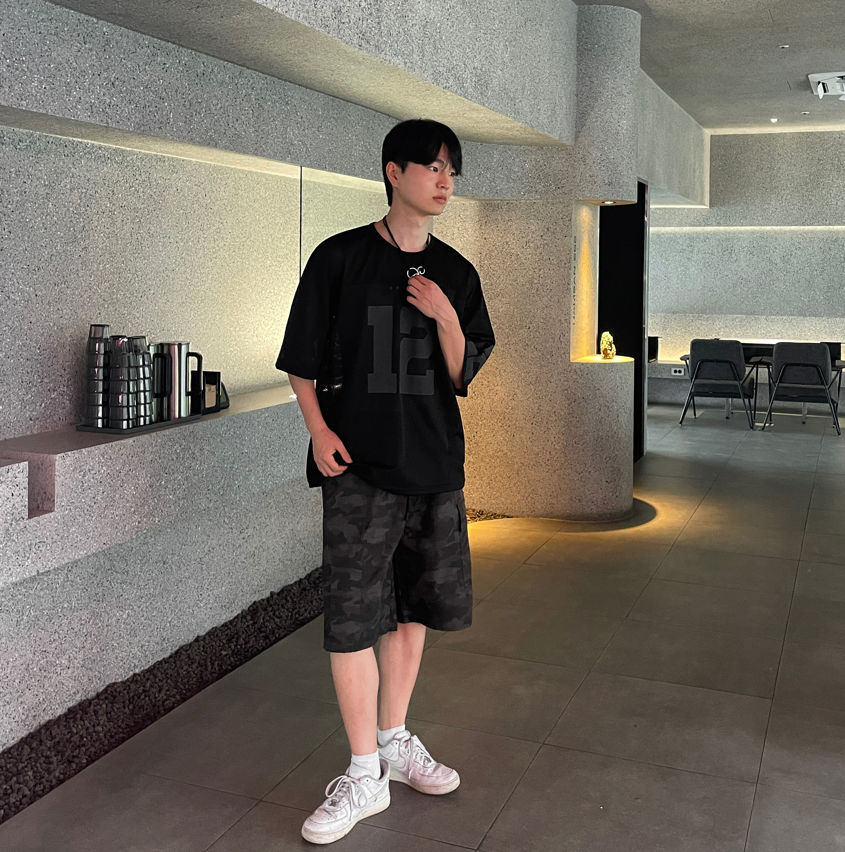블록코어룩 럭비져지 헬스티셔츠 - 상세 이미지 5