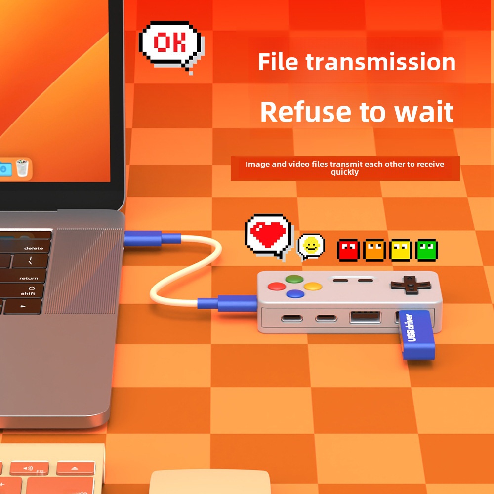 레드토 게임 USB허브 멀티포트 4구 HUB 확장 마우스 키보드 USB 컨버터 커넥터 - 상세 이미지 3
