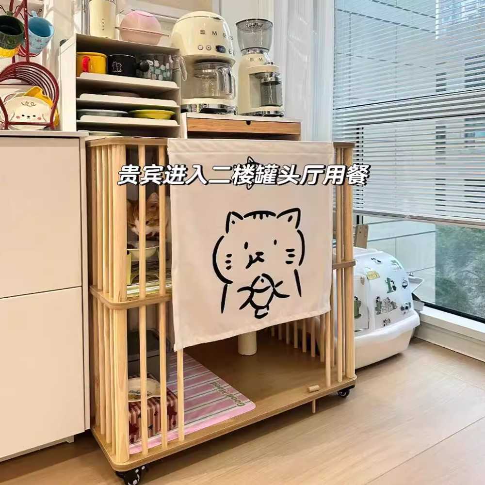 원목 고양이집 강아지 개집 중형 캐비닛 사육장 휴식 1단 - 상세 이미지 4