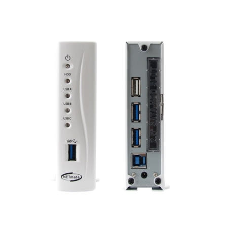 강원전자 NETmate HDD-303A White USB3.0 외장 하드케이스 + USB허브(화이트/하드미포함)
